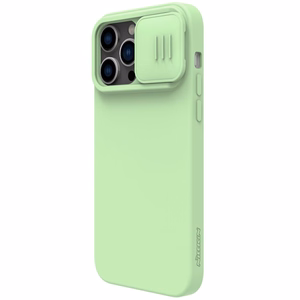 Чехол Nillkin CamShield Silky Magnetic силиконовый для Apple iPhone 14 Pro светло-зелёный