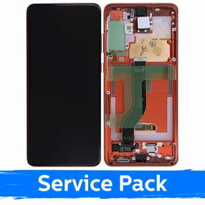 LCD ekranas skirtas Samsung G986 (G985) S20 Plus su rėmeliu / Aura Red / (Service Pack)