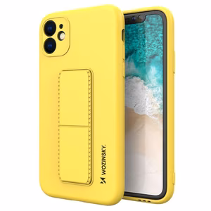 Wozinsky Kickstand Case silicone case with stand Samsung Galaxy A32 5G yellow
