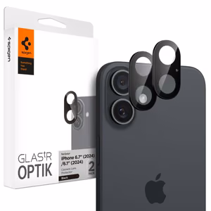 Spigen Optik GLAS.TR защита камеры 2-PACK для iPhone 16 / 16 Plus - чёрный