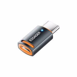 Адаптер Essager HuntC, серый (гнездо MicroUSB–штекер Type-C)