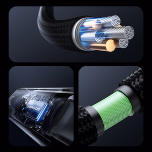 Joyroom S-A16 Pro Prism serijos 100W USB-C - USB-C kabelis su skaitmenine indikacija 1,2 m - juodas