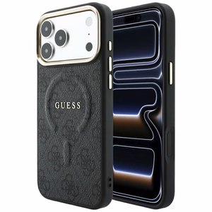 Чехол Guess Embossed 4G Classic MagSafe для iPhone 17 Pro Max / 18 Pro Max, чёрный