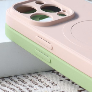 Magnetinis suderinamas silikoninis dėklas iPhone 15 Pro Max silikoninis dėklas - kreminis
