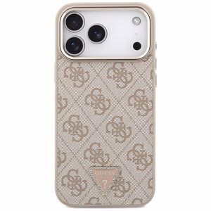Guess 4G Triangle Logo MagSafe Чехол для iPhone 17 Pro Max - розовое золото