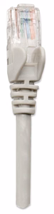 Intellinet tinklo patch kabelis Cat5e 3m pilkas CCA U/UTP PVC RJ45 auksuoti kontaktai be spąstų su antgaliu LifeTime garantija