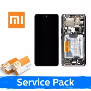 LCD ekranas skirtas Xiaomi 14 Ultra su rėmeliu / baltas / (Service Pack)