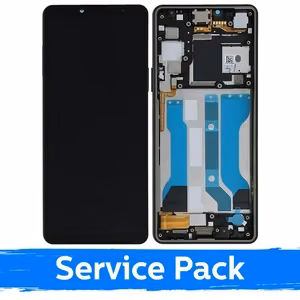 LCD ekranas skirtas Sony Xperia 10 V Juodas su rėmeliu (Service Pack)