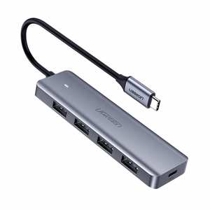 Ugreen USB Type C Šakotuvas - 4x USB 3.2 Gen 1 su USB-C maitinimo prievadu pilkas (CM219 70336)
