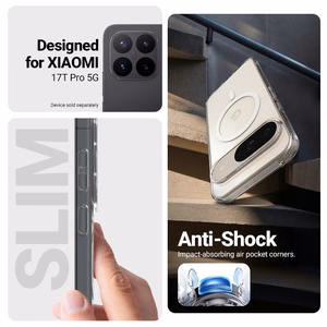 Crong Hybrid Clear Magnetic MagSafe dėklas, skirtas Xiaomi 17T Pro, skaidrus