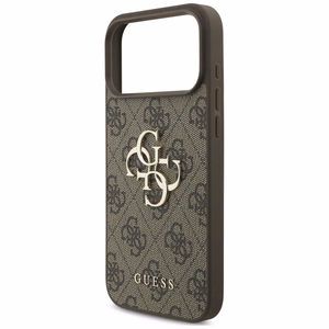 Чехол Guess PU 4G Metal Logo для Apple iPhone 18 Pro, коричневый