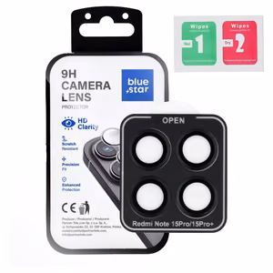 Camera Lens Protector BLUE STAR Easy Install for XIAOMI Redmi NOTE 15 PRO 15 PRO 5G black