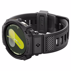 Spigen Rugged Armor Pro dirželis, skirtas „Samsung Galaxy Watch 8 44 mm“ – matinis juodas