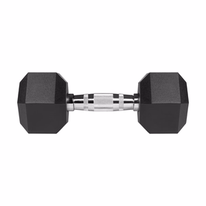REBEL ACTIVE Rubber-coated cast iron dumbbells 2x8 kg