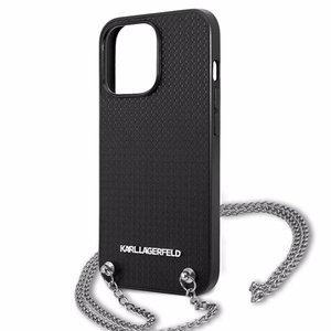 Karl Lagerfeld monogramos plokštelė dėklas iPhone 13 Pro / 13 6.1" - juoda