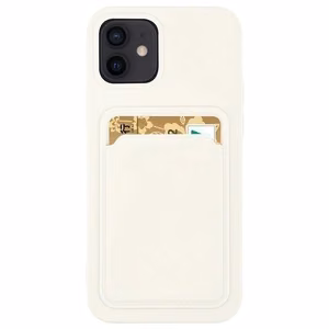 Card Чехол силиконовый кошелёк со слотом для карт и документов для Xiaomi Redmi 10X 4G / Xiaomi Redmi Note 9 белый
