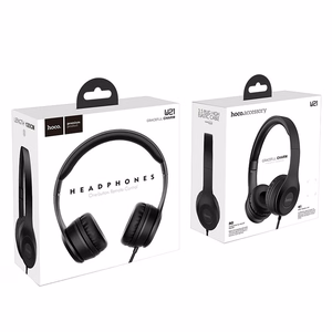 HOCO laidinės ausinės Jack 3,5 mm su mikrofonu W21 juodos