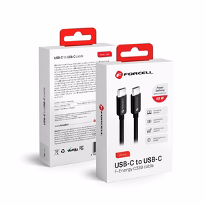 Кабель USB C to USB C Forcell F-Energy QC4.0 PD 3A 60W 0,25 m C338 чёрный