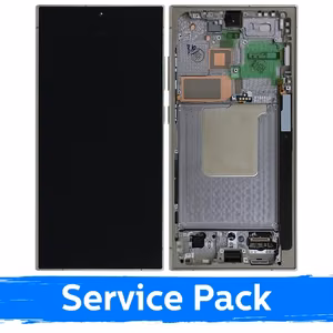 LCD Display Compatible With Samsung S928 S24 Ultra With Frame / Titanium Gray / (Service Pack)