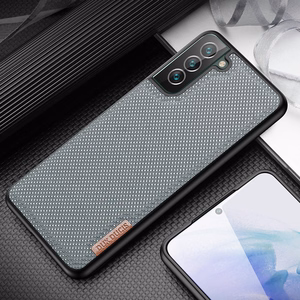 Dux Ducis Fino dėklas yra pagamintas iš nailono medžiagos Samsung Galaxy S22 + (S22 Plus) mėlynas