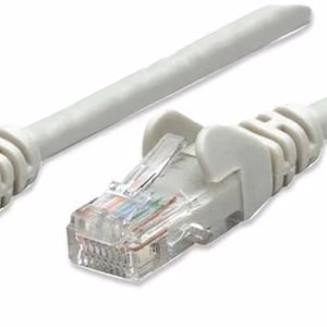 Intellinet tinklo patch kabelis Cat5e 3m pilkas CCA U/UTP PVC RJ45 auksuoti kontaktai be spąstų su antgaliu LifeTime garantija
