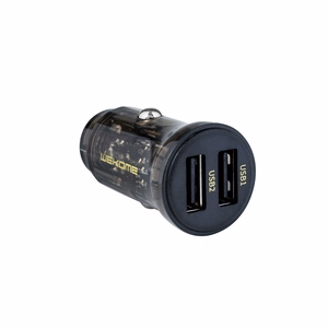 Автомобильное зарядное устройство WEKOME WP-C40 Vanguard Series, 2 × USB-A, 15 W, чёрный и прозрачный