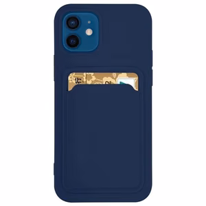 Card Case силиконовый чехол-кошелёк с отделением для карт и документов для Samsung Galaxy A73 тёмно-синий