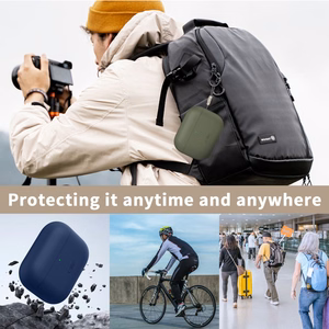 Tech-Protect silikoninis dėklas AirPods Pro 3 tamsiai mėlynas