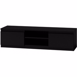 Topeshop RTV140 CZARNY TV stovas / baldas garso ir vaizdo aparatūrai 2 spintos