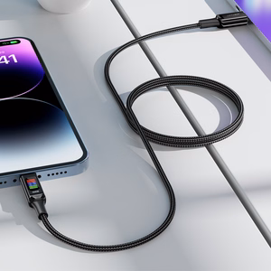 Acefast C7-03 кабель USB-C USB-C 100W 1.2м с дисплеем - чёрный