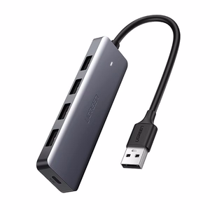 Ugreen USB Šakotuvas - 4x USB 3.2 Gen 1 su micro USB maitinimo prievadu pilkas (CM219 50985)