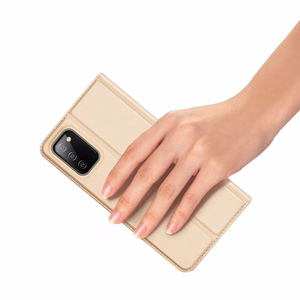 Dux Ducis Skin Pro knygos tipo dėklas Samsung Galaxy A03s auksinis
