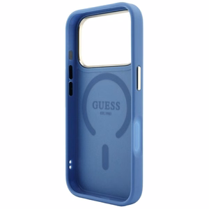Чехол Guess Embossed 4G Classic MagSafe для iPhone 17 Pro Max / 18 Pro Max, синий