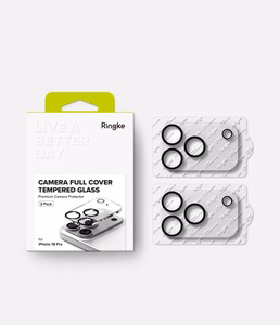 Ringke Camera Full Cover apsauginis grūdintas stiklas kamerai, 2 vnt. komplektas, skirtas iPhone 18 Pro, juodas