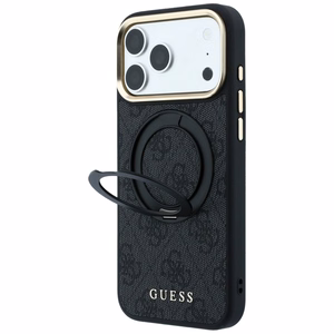 Guess Ring Stand 360 4G Classic Logo MagSafe dėklas, skirtas iPhone 17 Pro Max / 18 Pro Max, juodas
