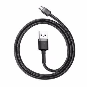 USB kabelis Baseus Cafule microUSB 1.0m 2.4A pilkas-juodas CAMKLF-BG1