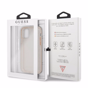 Guess GUHCN65PCGLPI iPhone 11 Pro Max pink/pink hard case Glitter