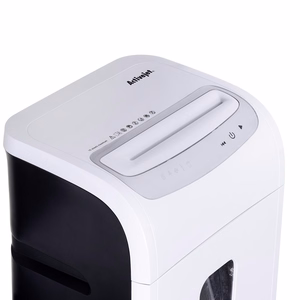 Activejet ASH-1602M dokumentų naikiklis Smulkinimas itin mažais gabalėliais 60 dB 22,8 cm Juoda, Sidabras, Balta