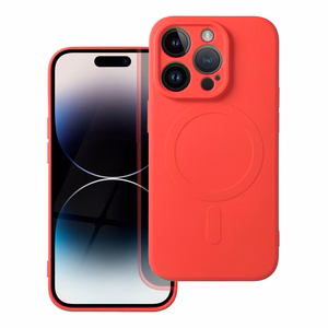Чехол для iPhone 14 Pro силиконовый Mag Cover совместимый с MagSafe красный