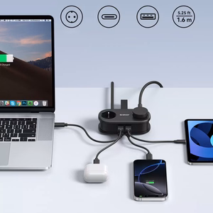 Orico AP3 20W GaN 5in1 удлинитель 2x AC + 2x USB-A + 1x USB-C - черный
