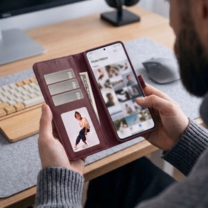 Tech-Protect Wallet dėklas Xiaomi Redmi Note 17 Pro Max 5G, bordo