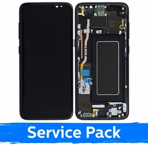 LCD дисплей для Samsung G950 S8 с рамкой Midnight Black (Service Pack)