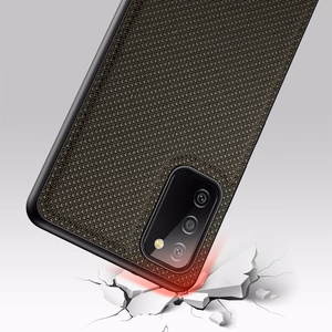 Dux Ducis Fino dėklas telefonui padengtas nailono medžiaga Samsung Galaxy A03s žalias