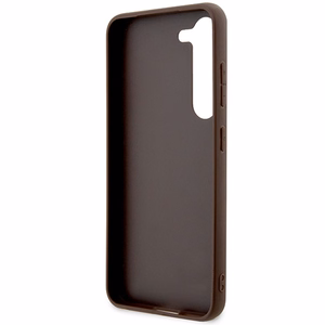 Guess GUHCS23SG4GFBR S23 S911 коричневый/коричневый жёсткий чехол 4G Metal с золотым логотипом