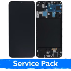LCD дисплей для Samsung A205 A20 / M107 M10s чёрный с рамкой (Service Pack)