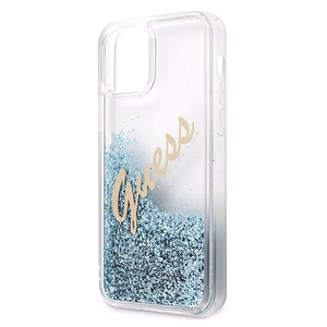 Guess GUHCP12SGLVSBL iPhone 12 mini 5.4" синий/синий жёсткий чехол Glitter Vintage Script