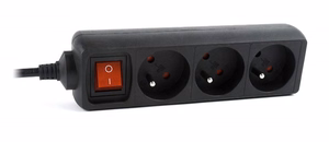 EnerGenie EG-PSU3F-01 – ilgintuvas su 3 prancūziško tipo lizdais, 10 A ir C14 kištuku