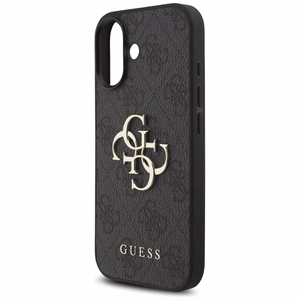 Dėklas Guess PU 4G Metal Logo Strap Apple iPhone 17 juodas