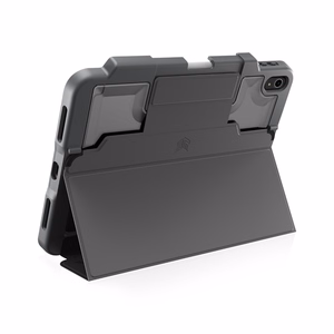 STM Dux Plus - patikimas dėklas, skirtas iPad 11" (2025) / 10.9" (2022) MIL-STD-810G su Apple Pencil laikikliu (juodas) EDU/COM versija