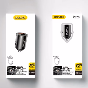 Įkroviklis automobilinis Dudao (R3MAX) (1xUSB-C;1xUSB 48W) juodas